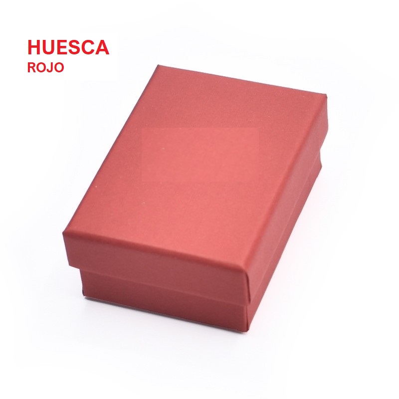 Red HUESCA box, earrings/pendant 50x70x25 mm.